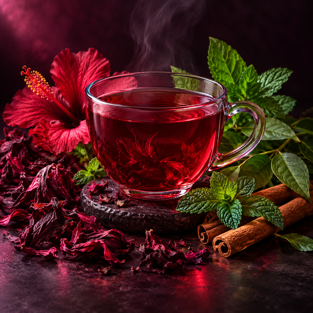 Sweet Enough herbal tea with its featured ingredients
